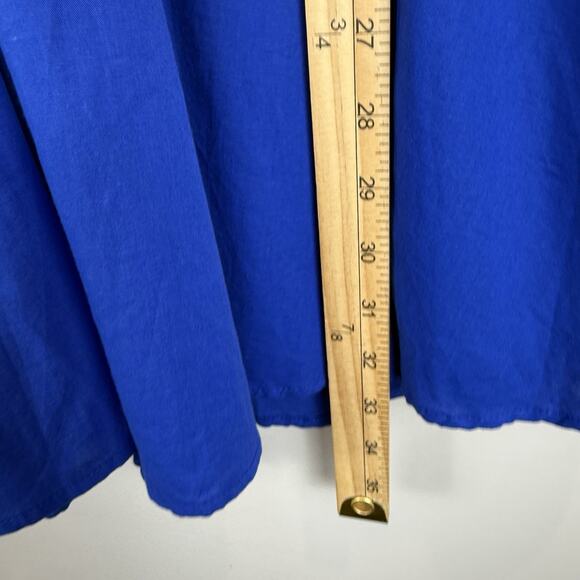 Lele Pierce Mini Dress Large Blue Scoop Neck Open Back Bow Summer Party NWT - Picture 10 of 10